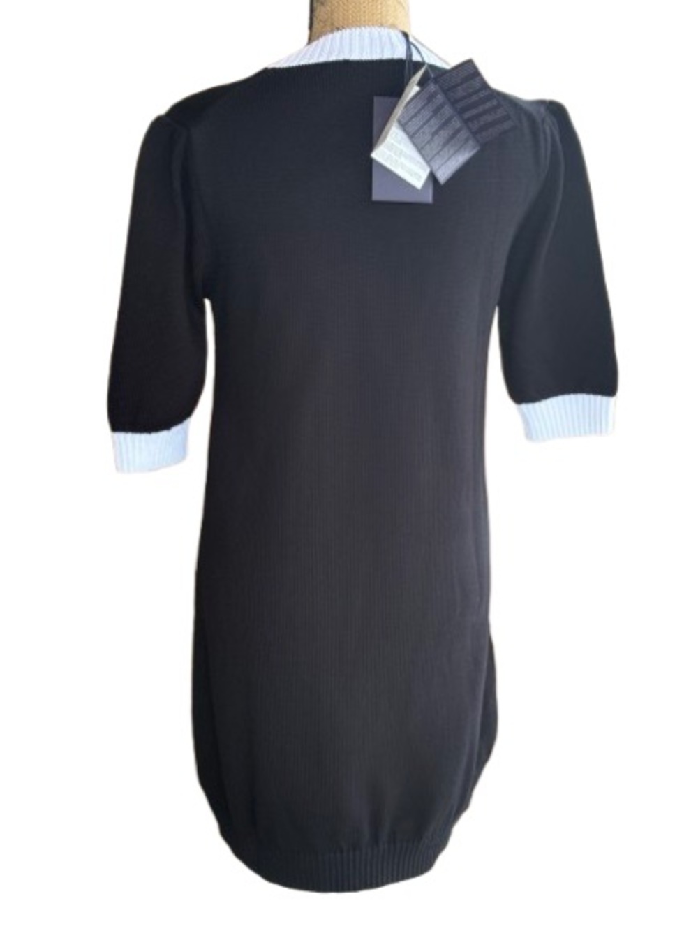 NWT Prada Milano Logo Cotton Knit Mini Dress IT44 Black Made in Italy Luxury - Picture 5 of 16